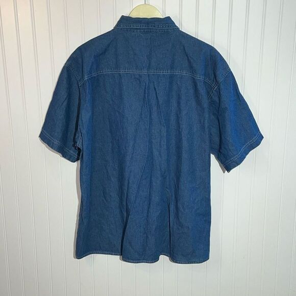 Blue Generation Denim Button Up Womens 2Xlarge Blue Short Sleeve Classic Western - Picture 6 of 9